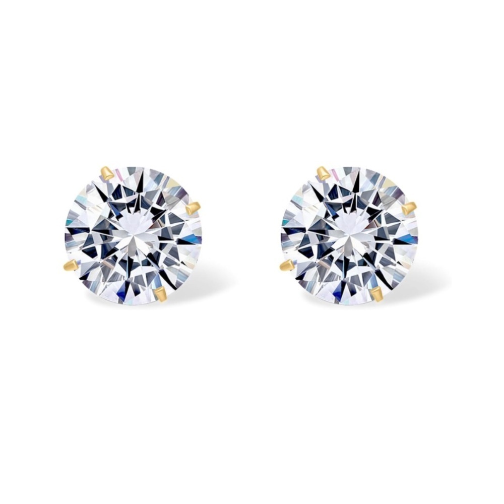 10k Solid Gold Diamond Earrings NWOT